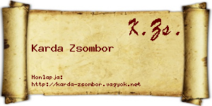 Karda Zsombor névjegykártya
